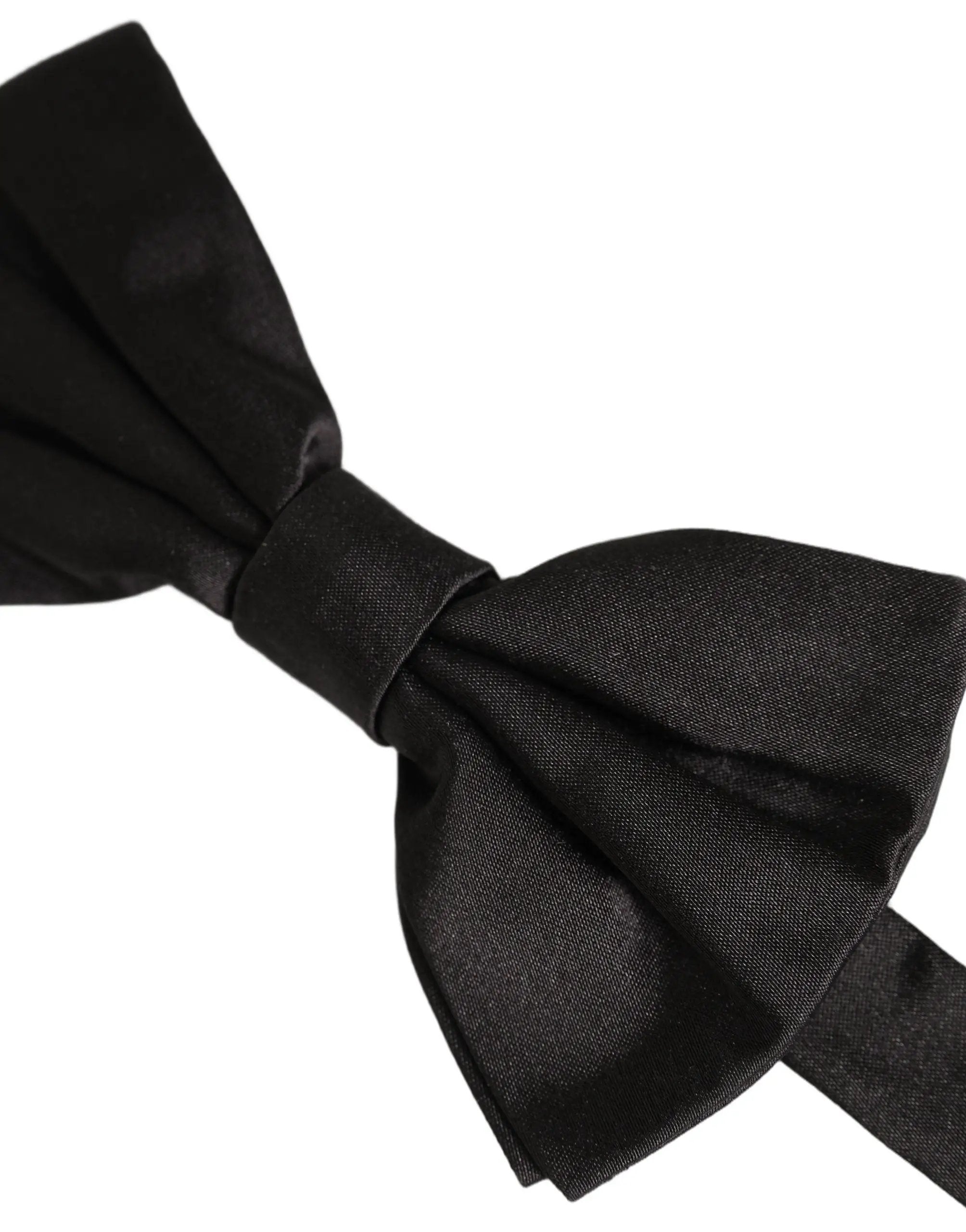 Dolce & Gabbana Men Black 100% Silk Adjustable Neck Papillon Bow Tie