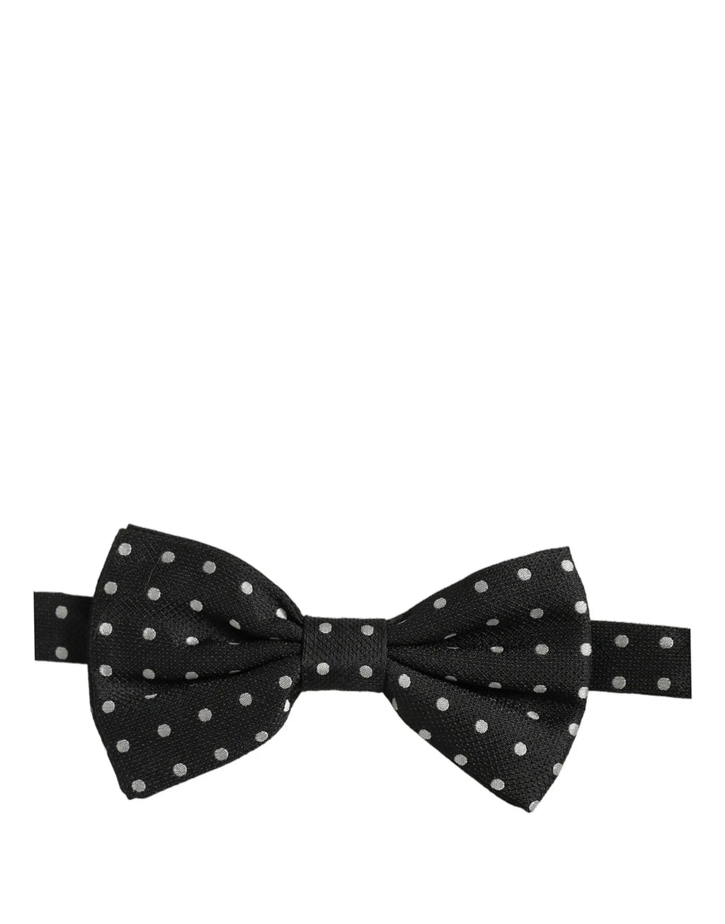 Dolce & Gabbana Black White Polka Dot Adjustable Neck Papillon Bow Tie
