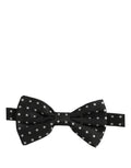 Dolce & Gabbana Black White Polka Dot Adjustable Neck Papillon Bow Tie
