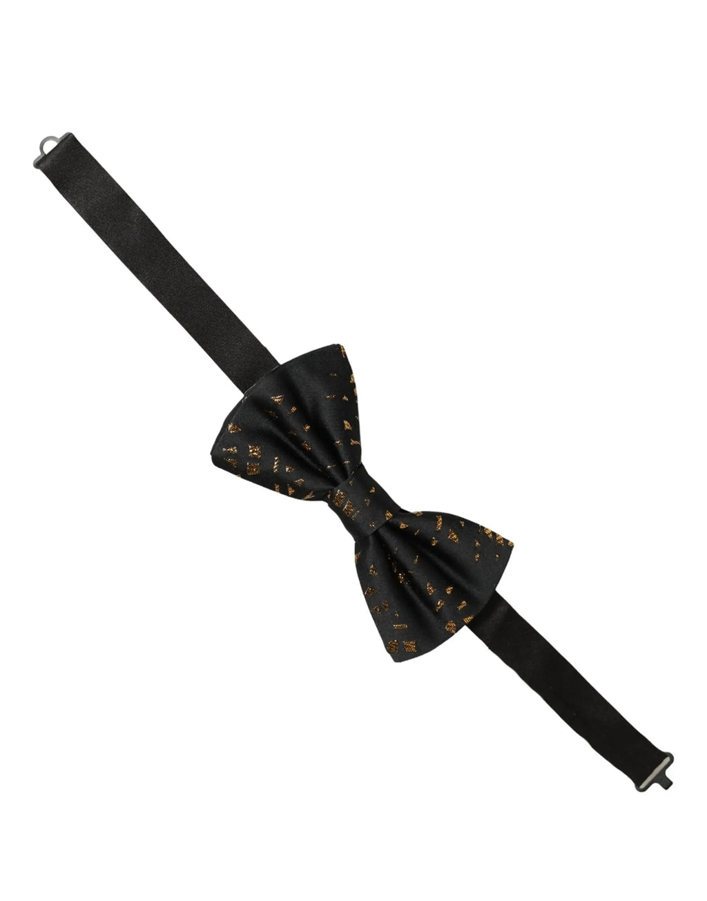 Nœud papillon Dolce & Gabbana noir avec motif tacheté doré, réglable
