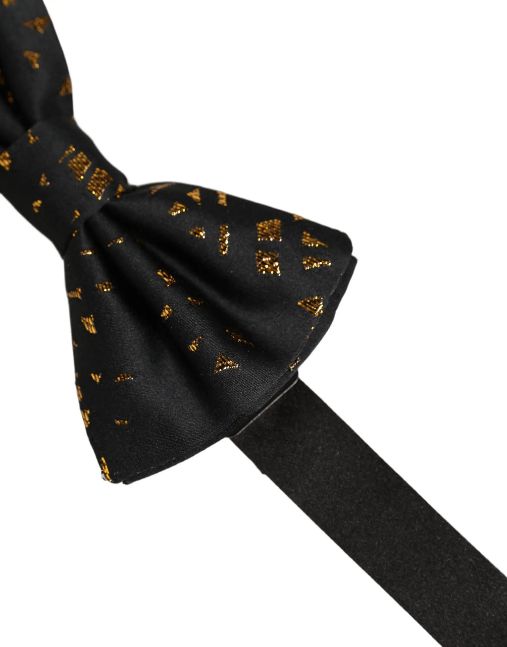 Nœud papillon Dolce & Gabbana noir avec motif tacheté doré, réglable