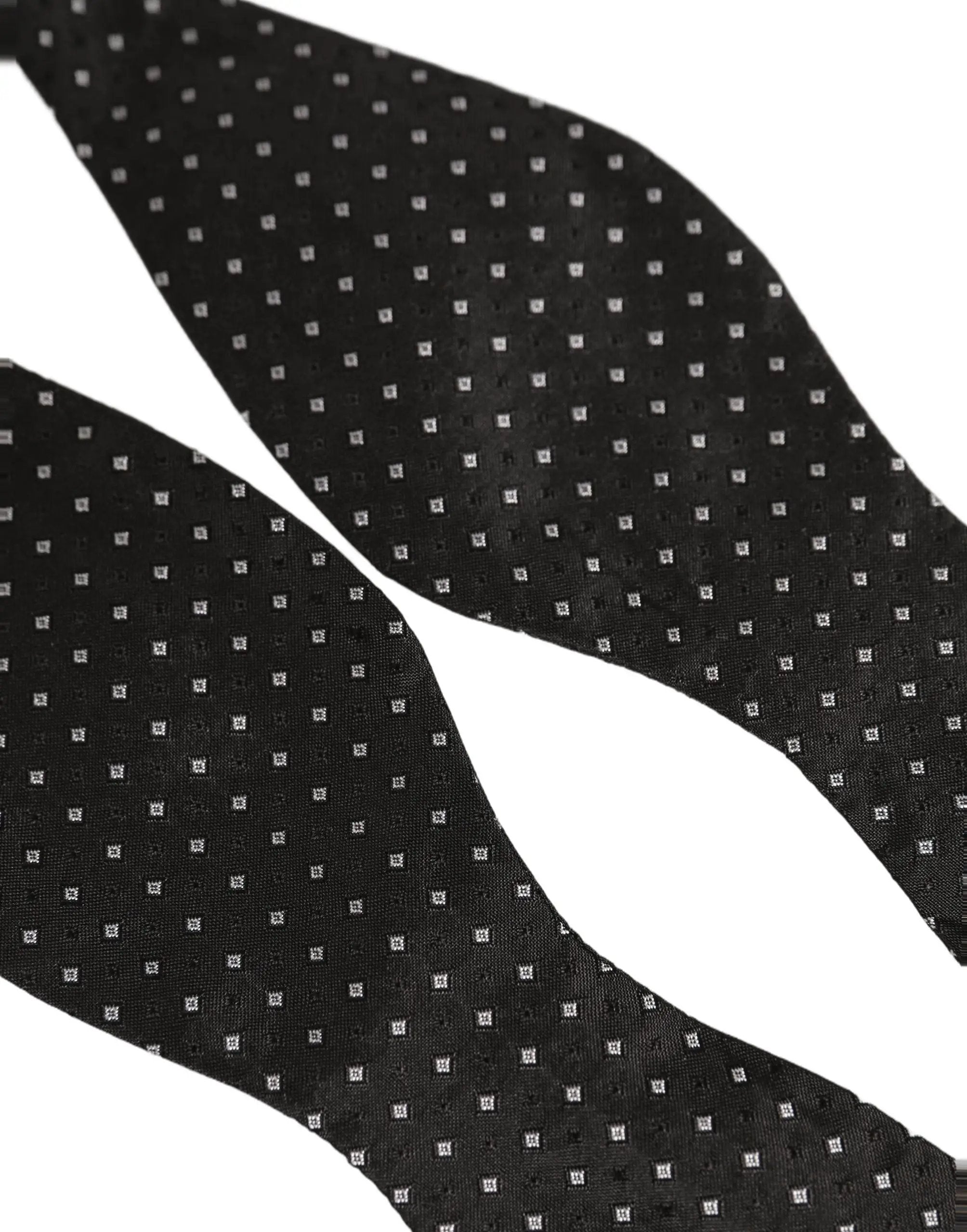 Dolce & Gabbana Black White Polka Dot Adjustable Neck Papillon Bow Tie