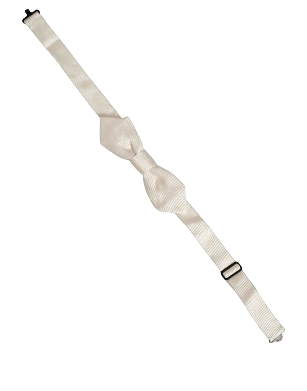 Dolce & Gabbana Men White 100% Silk Adjustable Neck Papillon Bow Tie