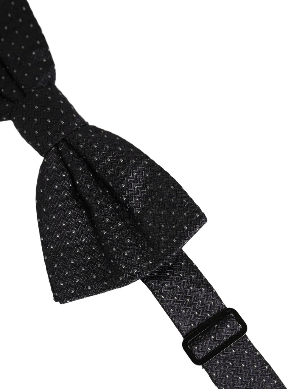 Dolce & Gabbana Black White Polka Dot Adjustable Neck Papillon Bow Tie