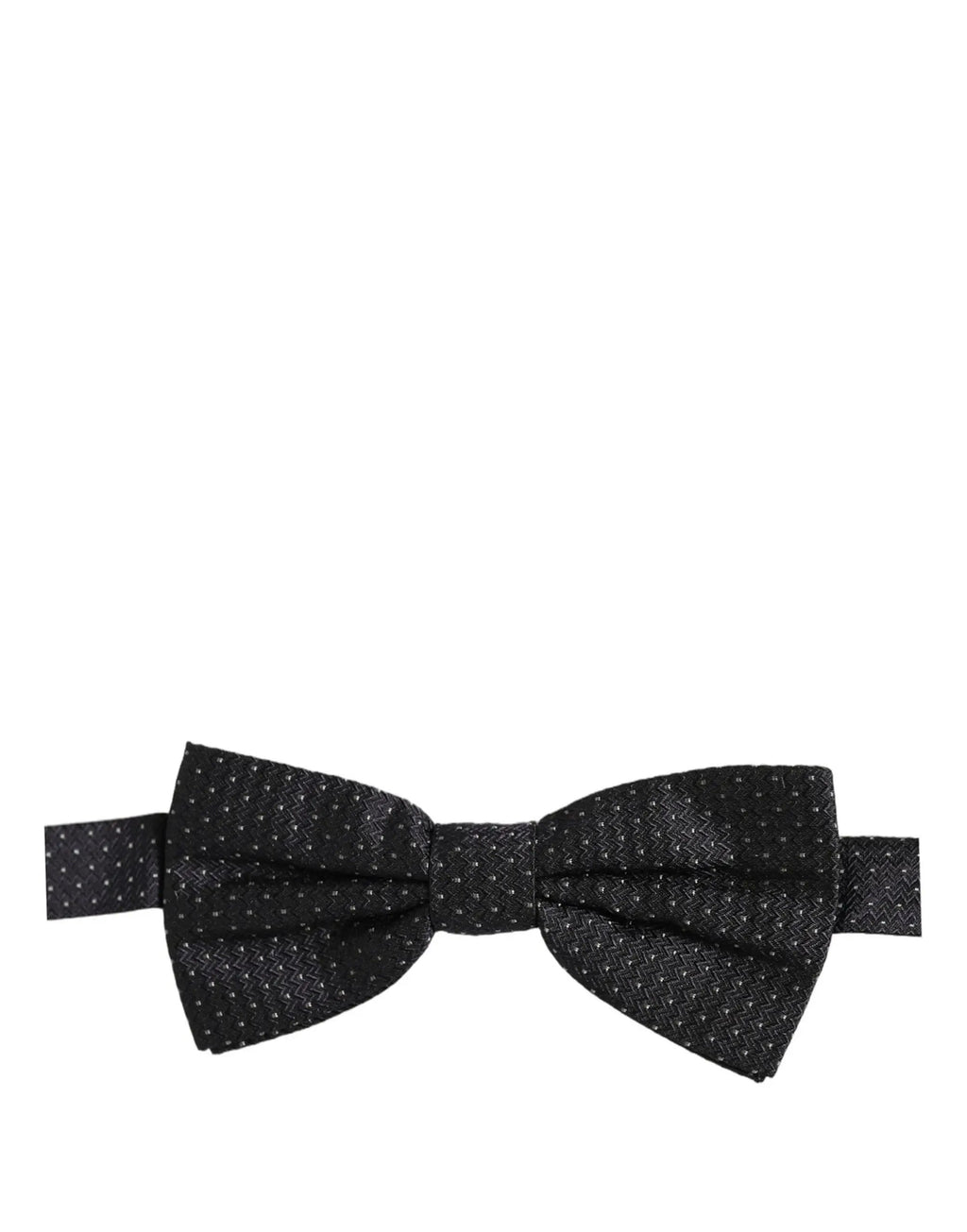 Dolce & Gabbana Black White Polka Dot Adjustable Neck Papillon Bow Tie