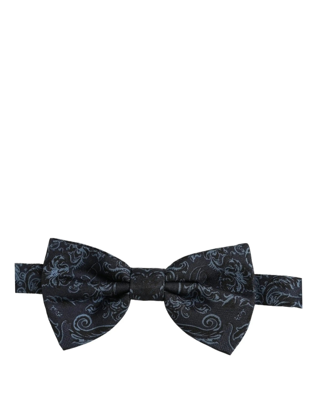 Dolce & Gabbana Men Black Blue Paisley Adjustable Neck Papillon Bow Tie