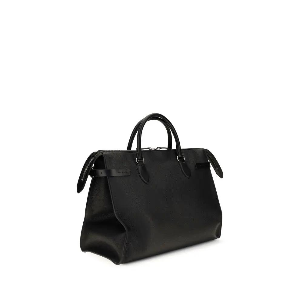 Valentino Garavani Black Calf Leather Bos Taurus Shoulder Bag