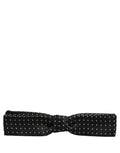 Dolce & Gabbana Black White Polka Dot Adjustable Neck Papillon Bow Tie