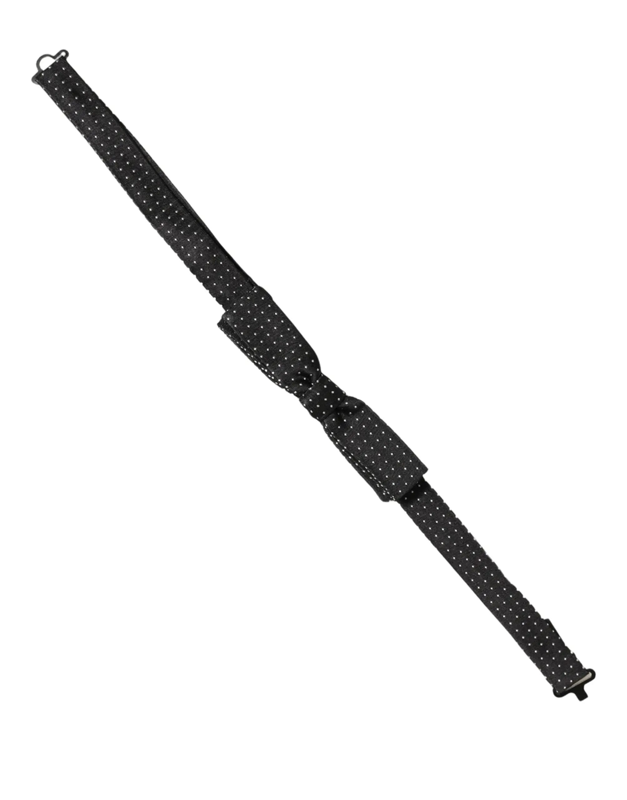 Nœud papillon Dolce &amp; Gabbana à pois noirs et blancs, ajustable.
