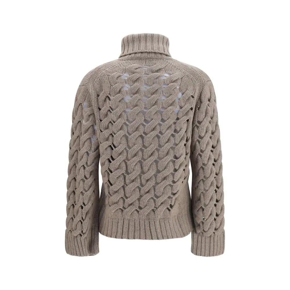 P.A.R.O.S.H. Beige Wool Oves Aries Turtleneck