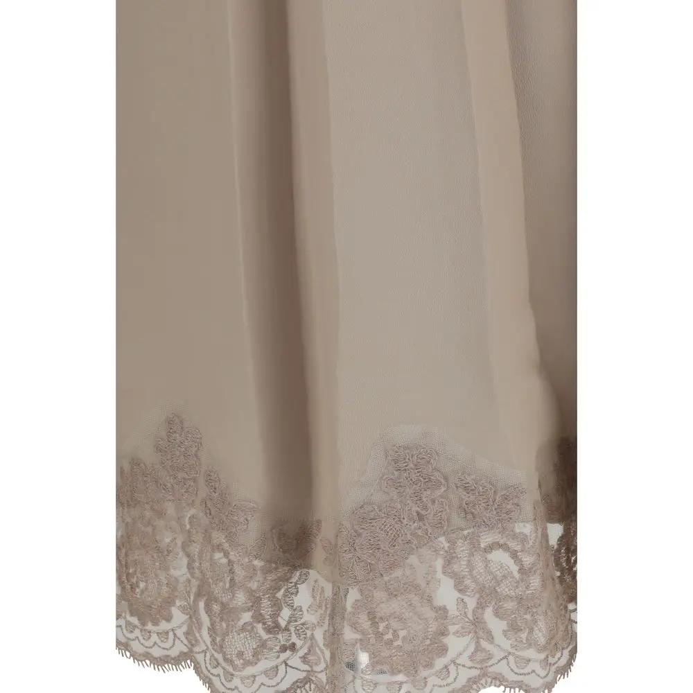 P.A.R.O.S.H. Beige Acetate Midi Skirt