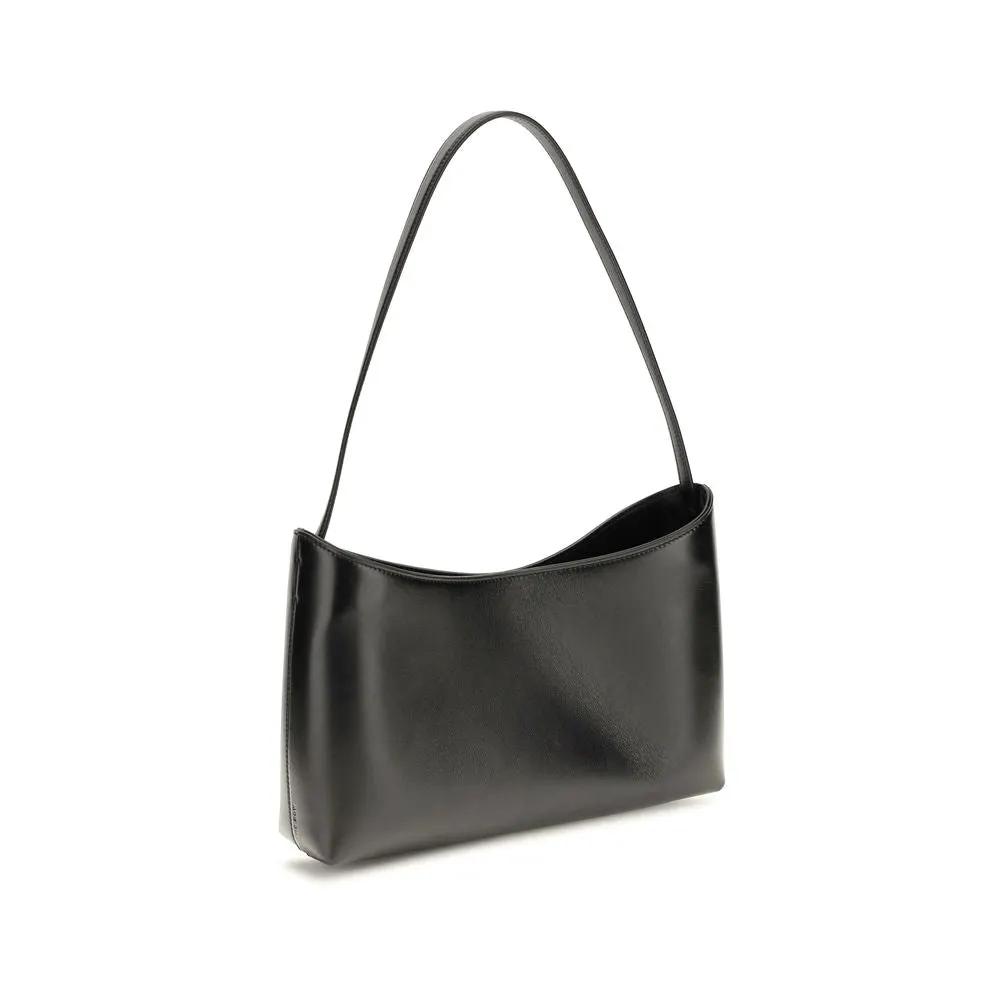 The Row Black Calf Leather Bos Taurus Shoulder Bag