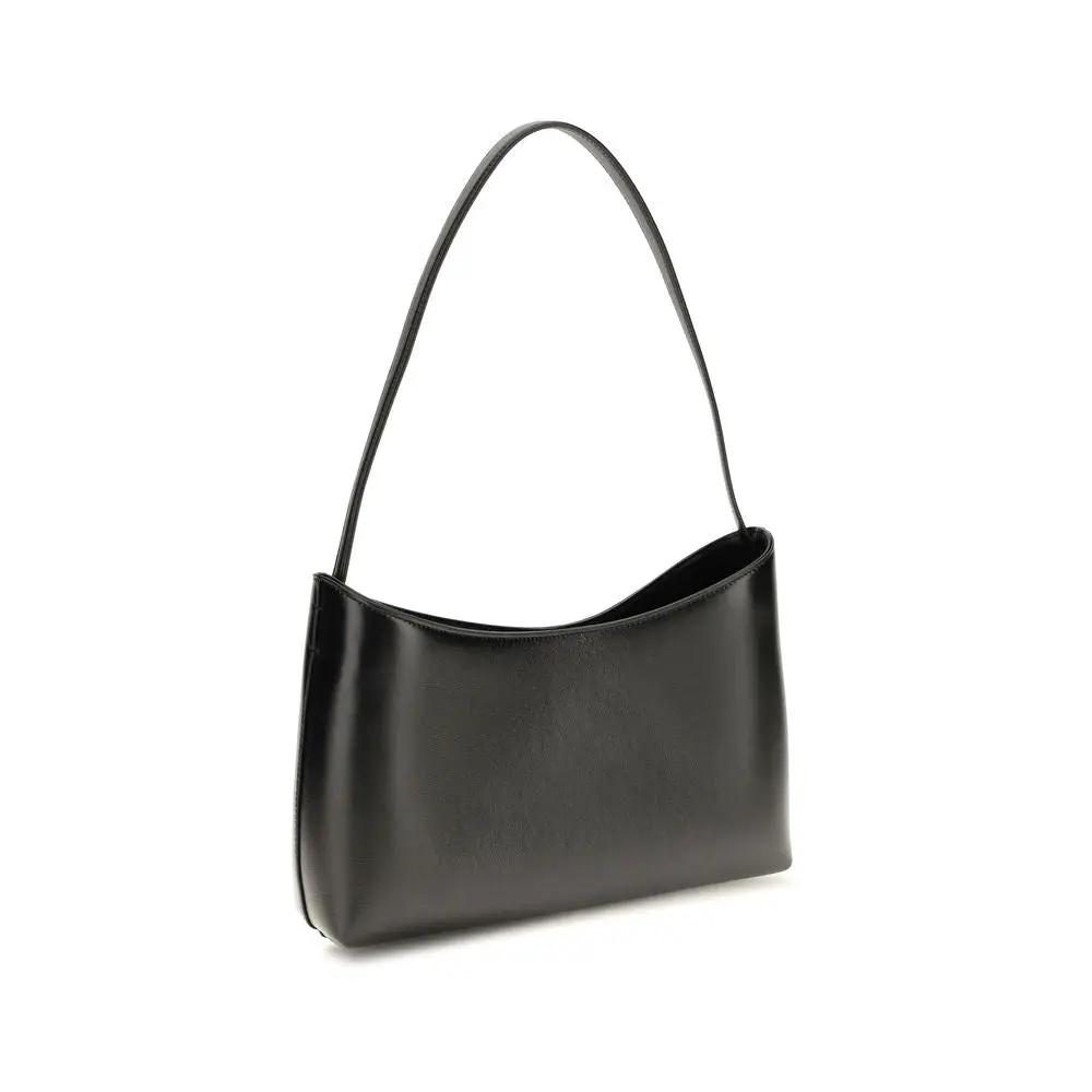 The Row Black Calf Leather Bos Taurus Shoulder Bag