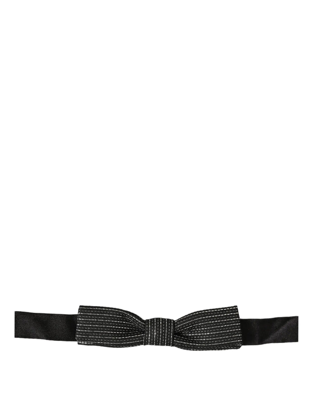 Nœud Papillon Réglable Dolce & Gabbana pour Homme Noir Argenté Côtes
