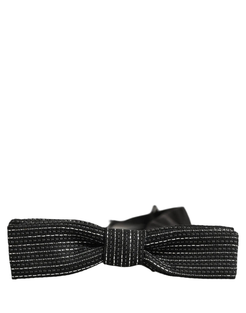 Nœud Papillon Réglable Dolce & Gabbana pour Homme Noir Argenté Côtes