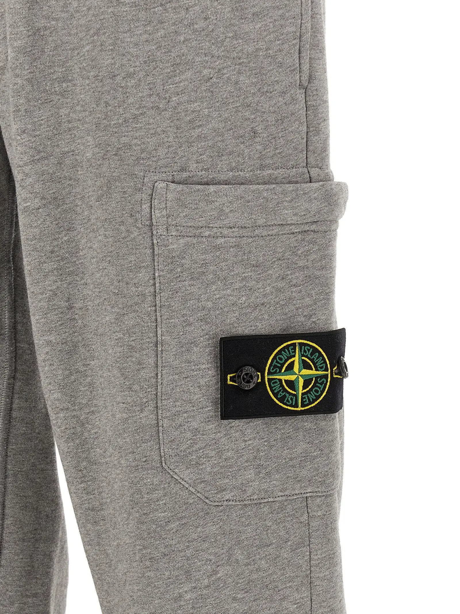 Stone Island Gray Cotton Joggers (Workout Pants)