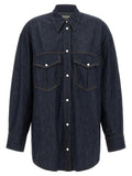 Khaite Blue Cotton Blouse