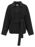 Khaite Gray Wool Full-Length Jacket