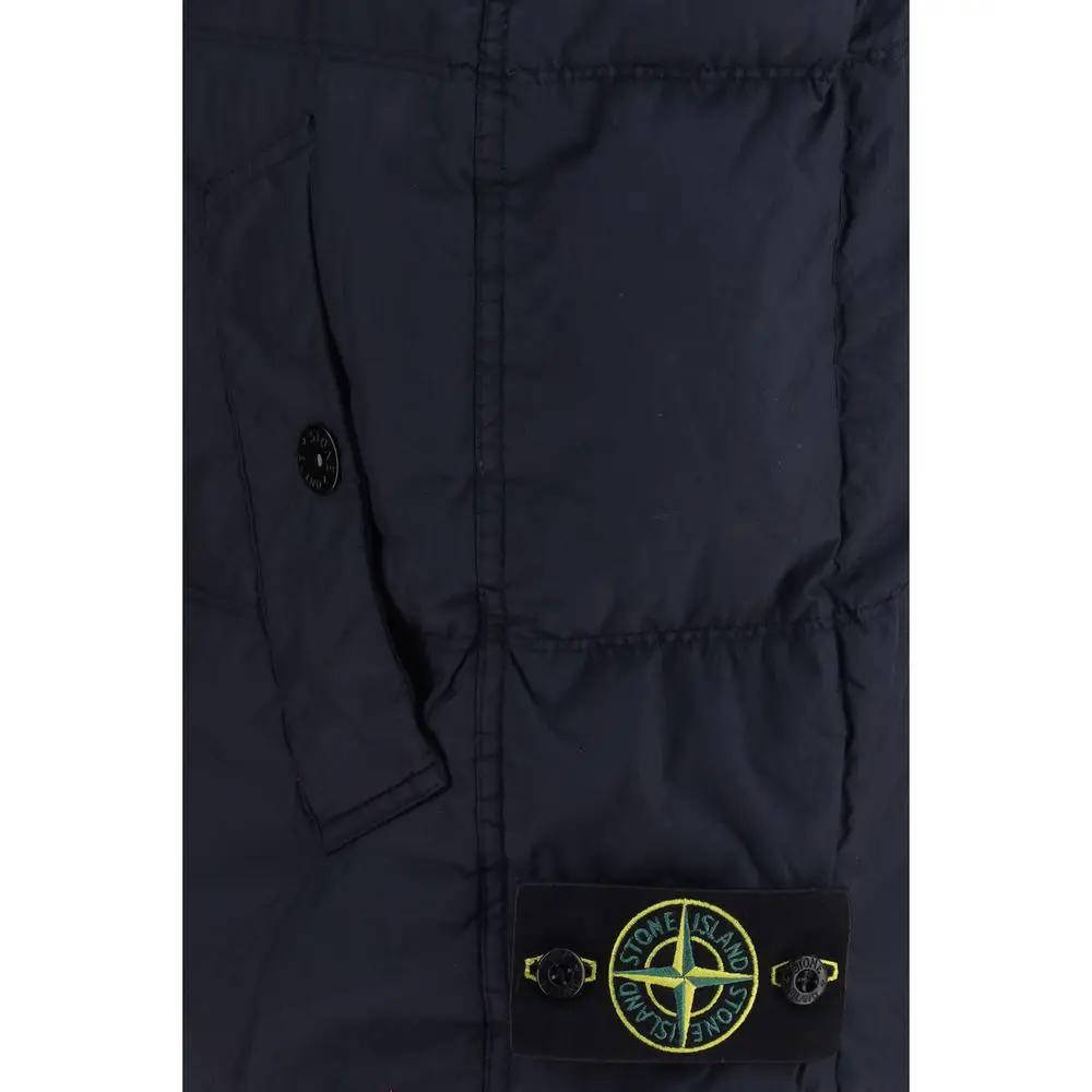 Stone Island Blue Goose Down Sleeveless Jacket