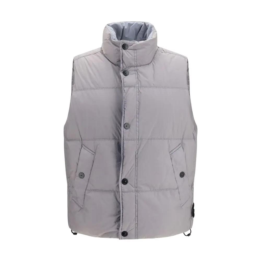 Stone Island Gray Goose Down Full-Length Jacket