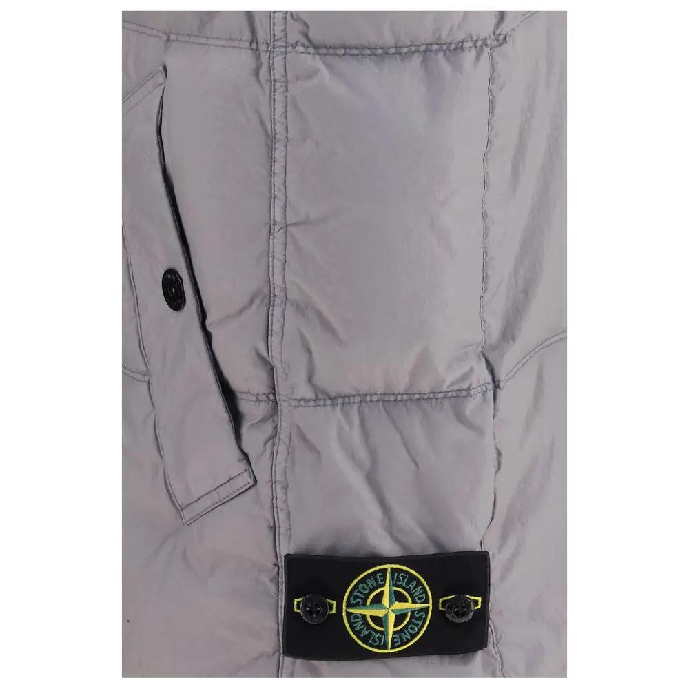 Stone Island Gray Goose Down Full-Length Jacket