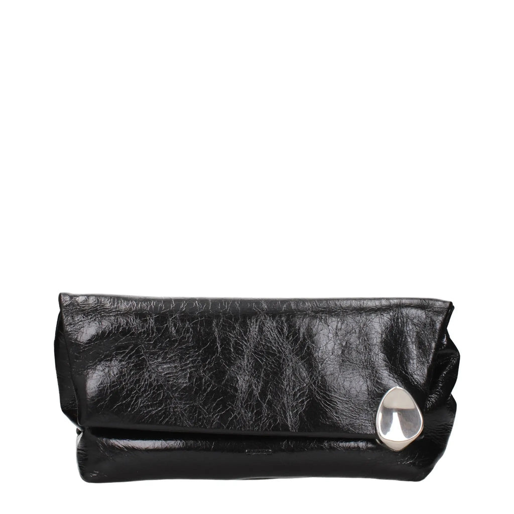 Jil Sander Black Leather Clutch Bag