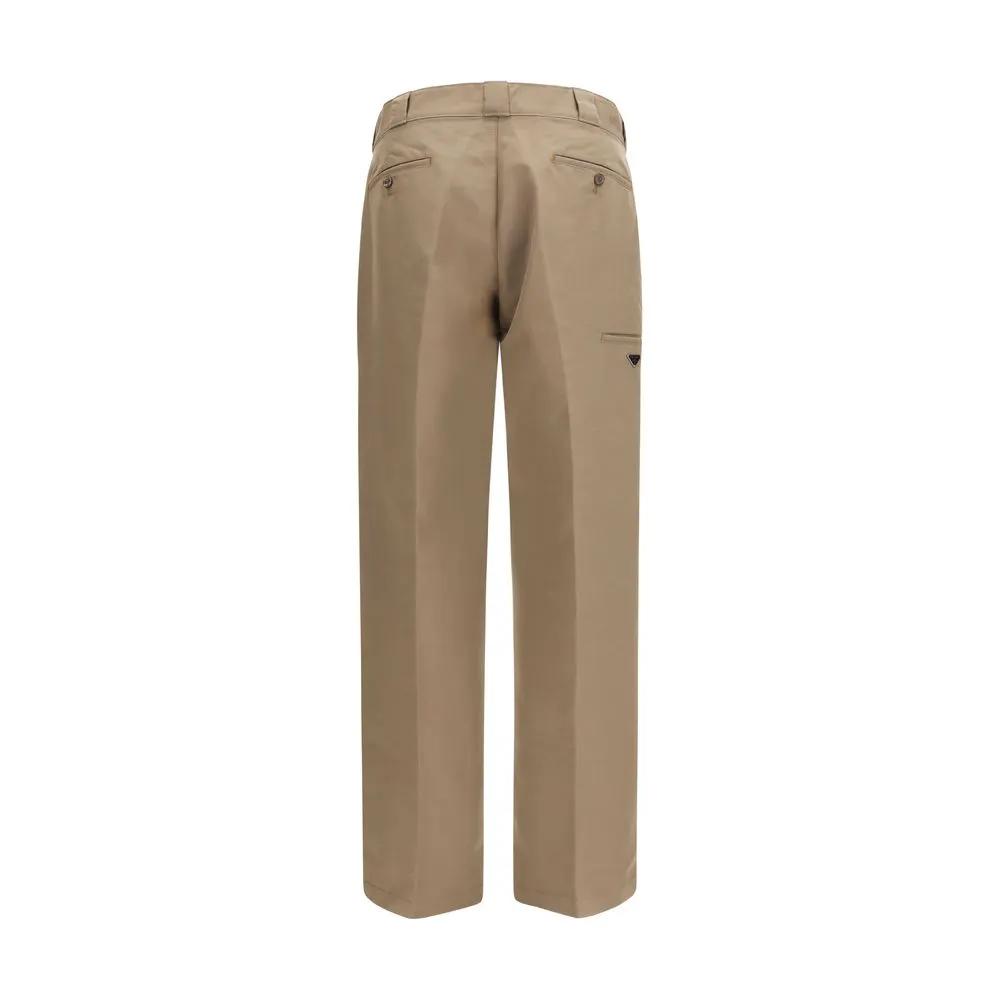 Prada Brown Cotton Casual Pants