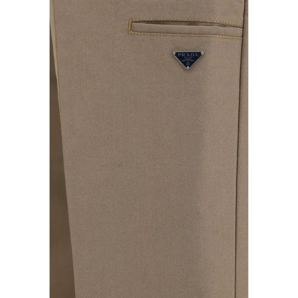 Prada Brown Cotton Casual Pants