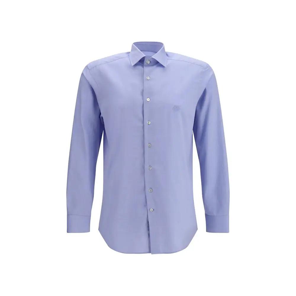 Etro Blue Cotton Dress Shirt