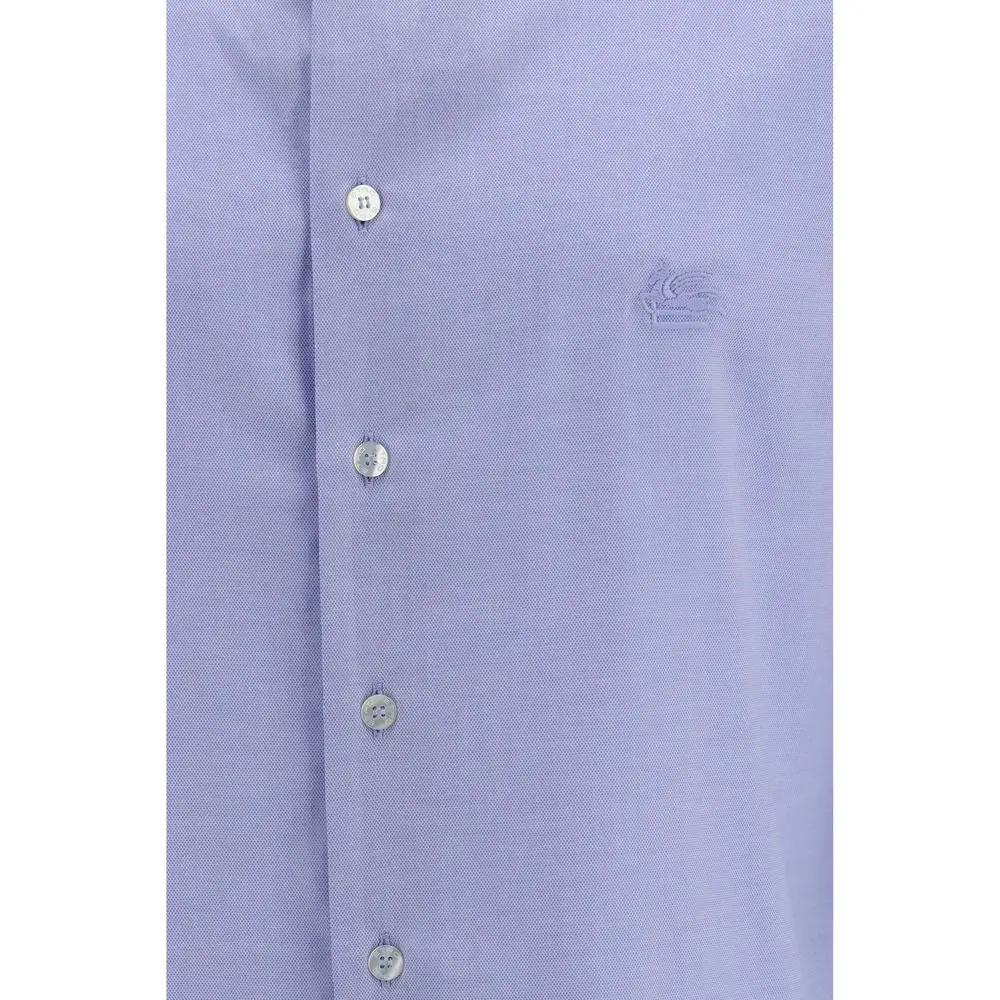 Etro Blue Cotton Dress Shirt