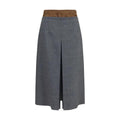 Prada Gray Wool Oves Aries Midi Skirt