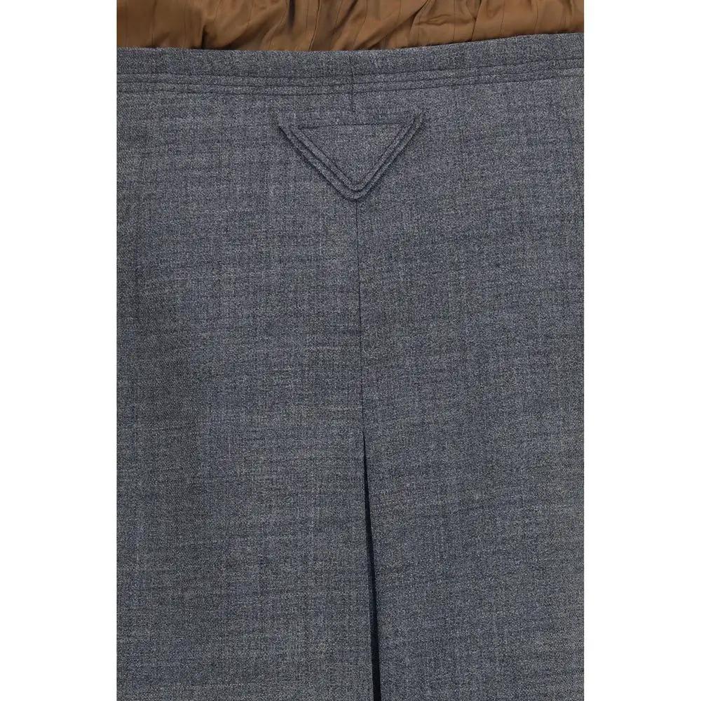 Prada Gray Wool Oves Aries Midi Skirt