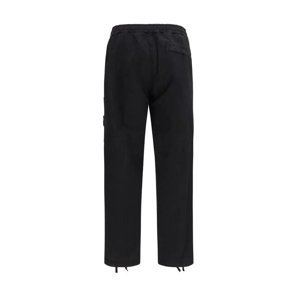 Stone Island Black Cotton Cargo Pants