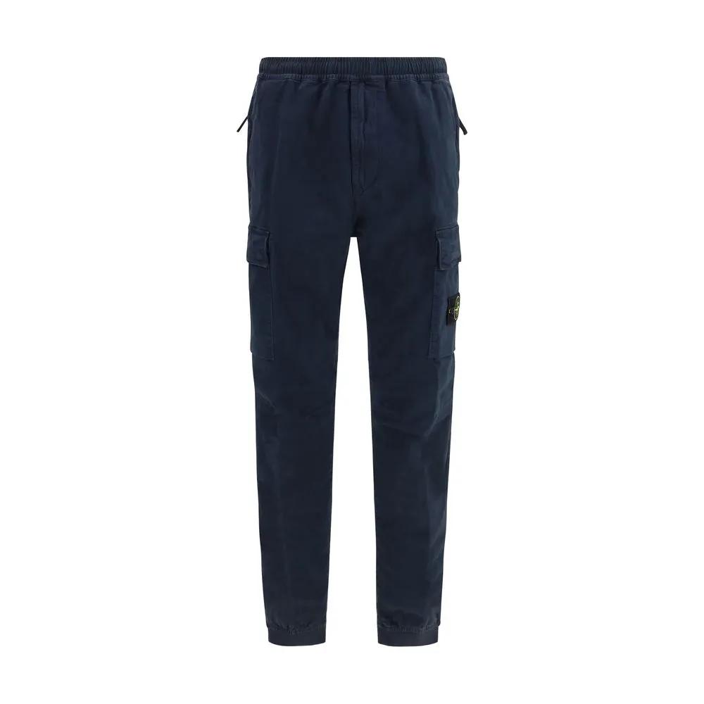 Stone Island Blue Cotton Cargo Pants