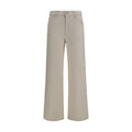 Mother Denim White Cotton Relaxed Fit Jeans