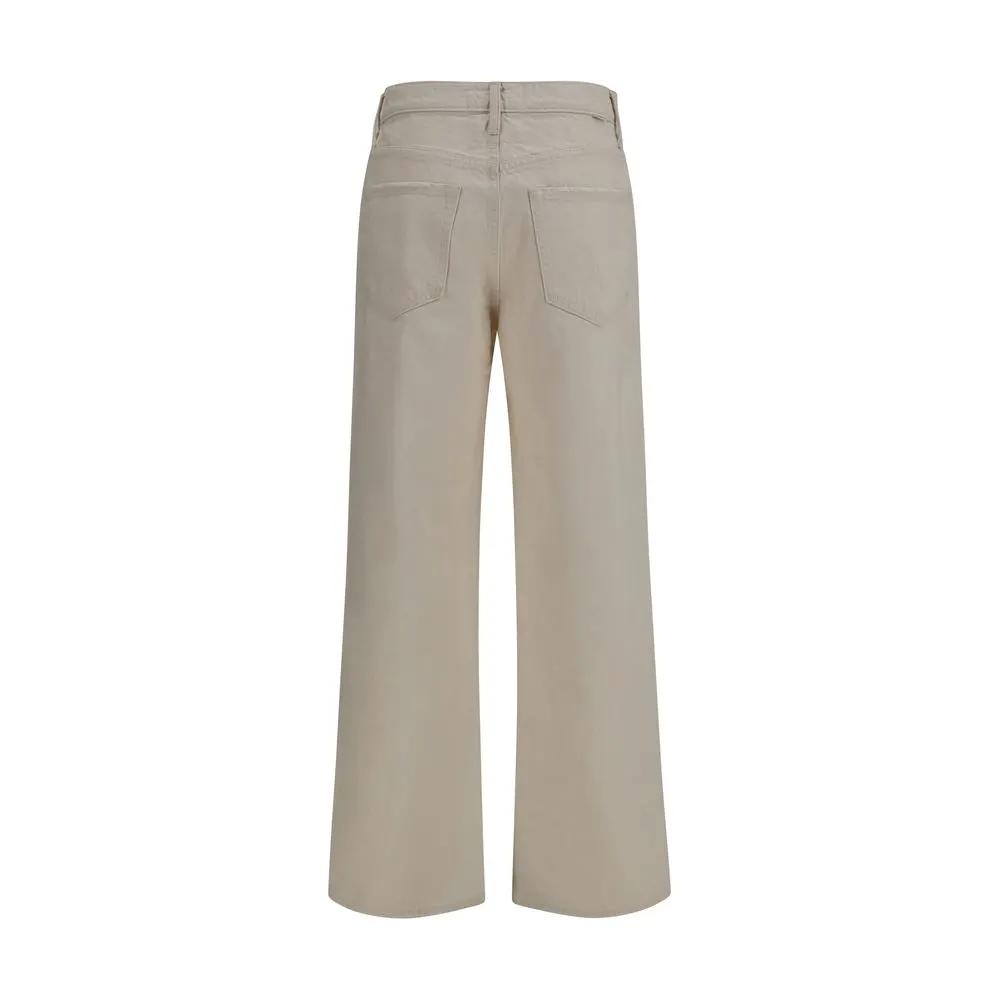 Mother Denim White Cotton Relaxed Fit Jeans