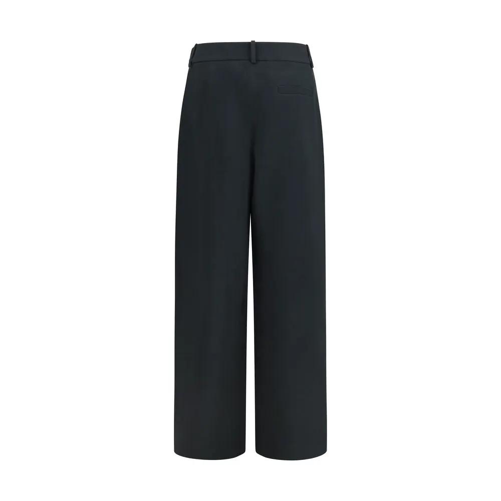 Giorgio Armani Black Silk Casual Pants