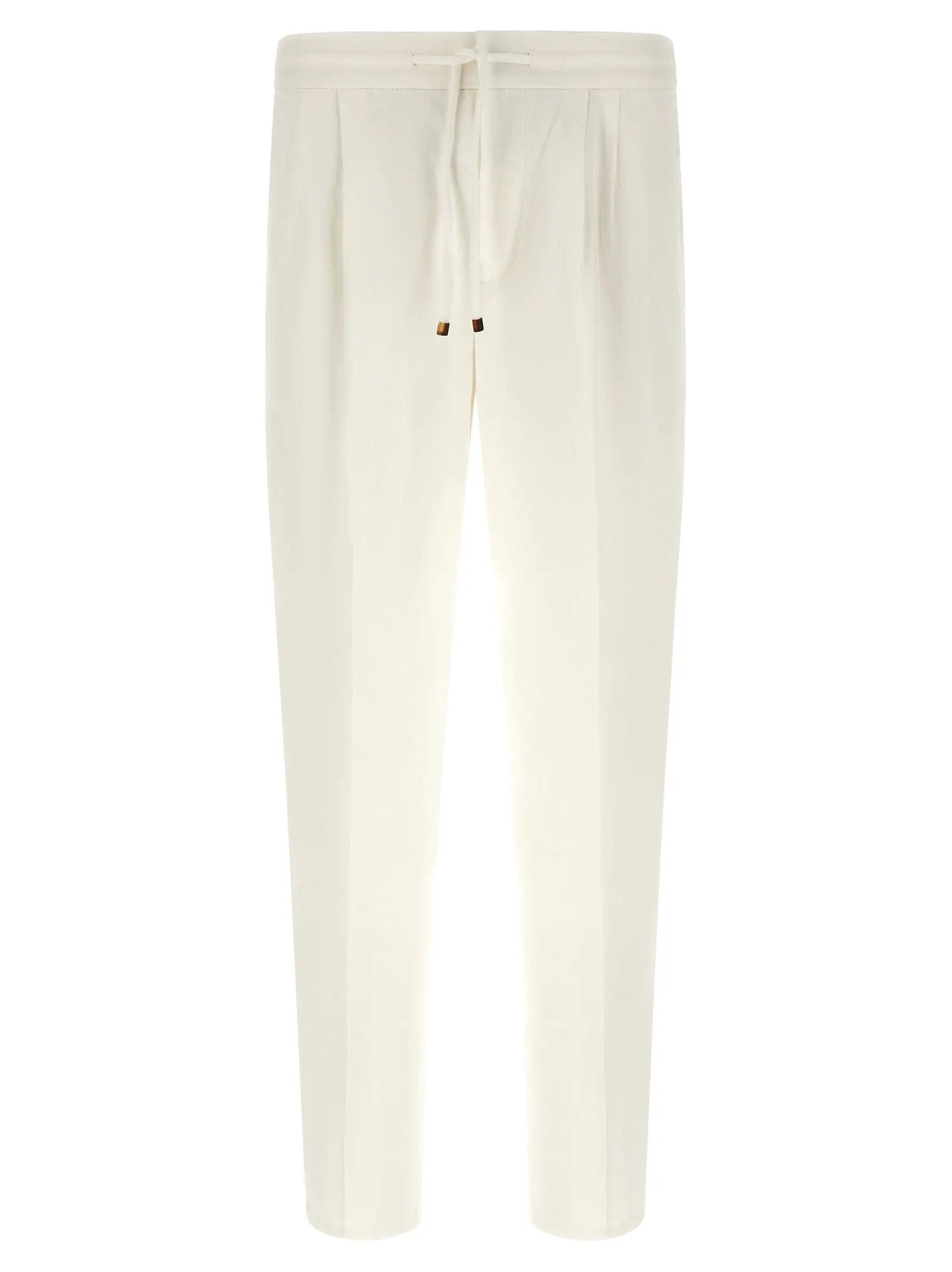 Brunello Cucinelli White Linen Casual Pants