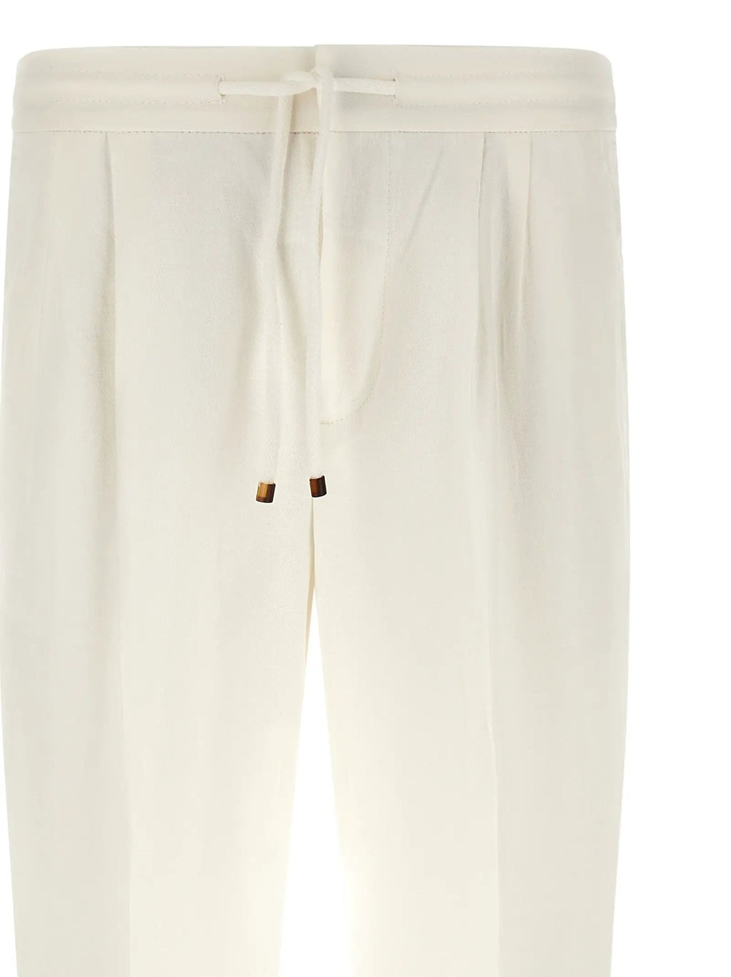 Brunello Cucinelli White Linen Casual Pants