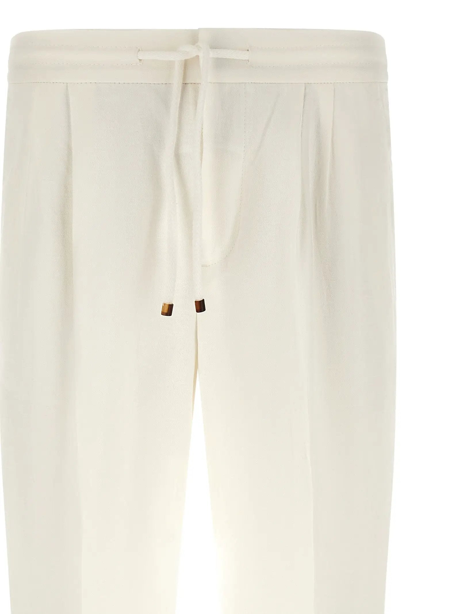 Brunello Cucinelli White Linen Casual Pants