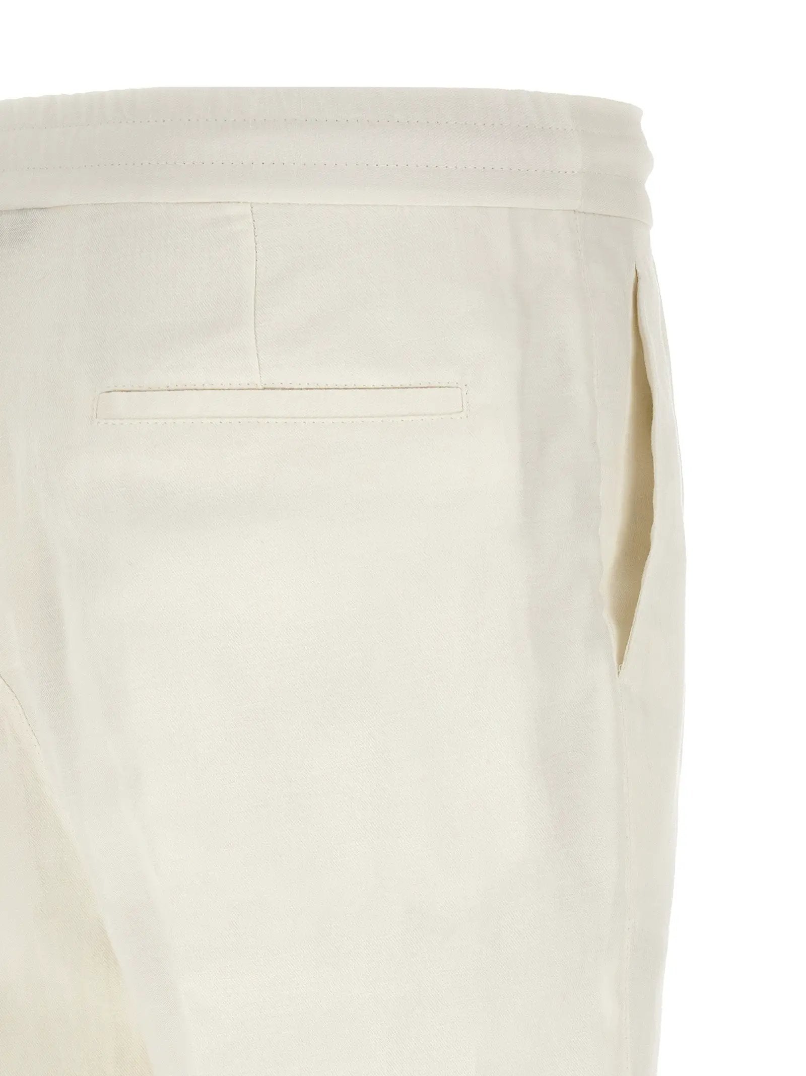 Brunello Cucinelli White Linen Casual Pants