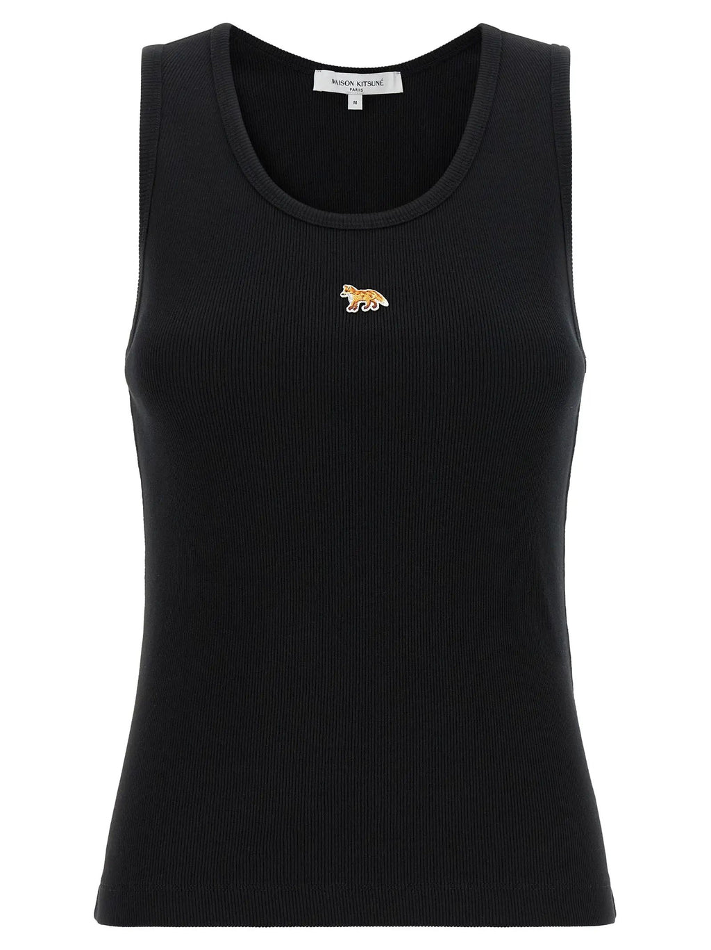 Maison Kitsuné Black Cotton Sleeveles T-Shirt