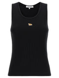 Maison Kitsuné Black Cotton Sleeveles T-Shirt