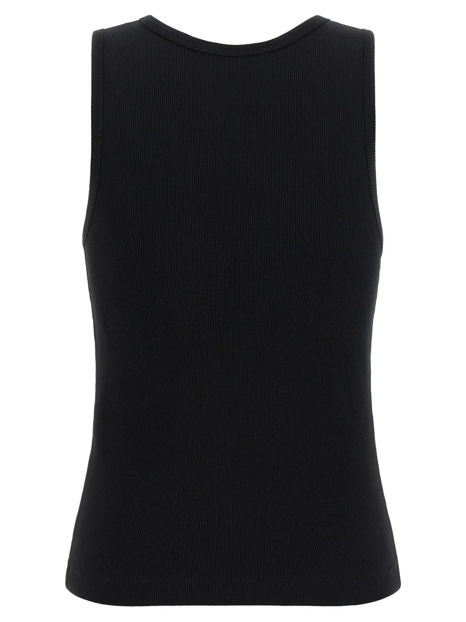 Maison Kitsuné Black Cotton Sleeveles T-Shirt
