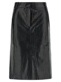 The Andamane Black Polyethylene Midi Skirt