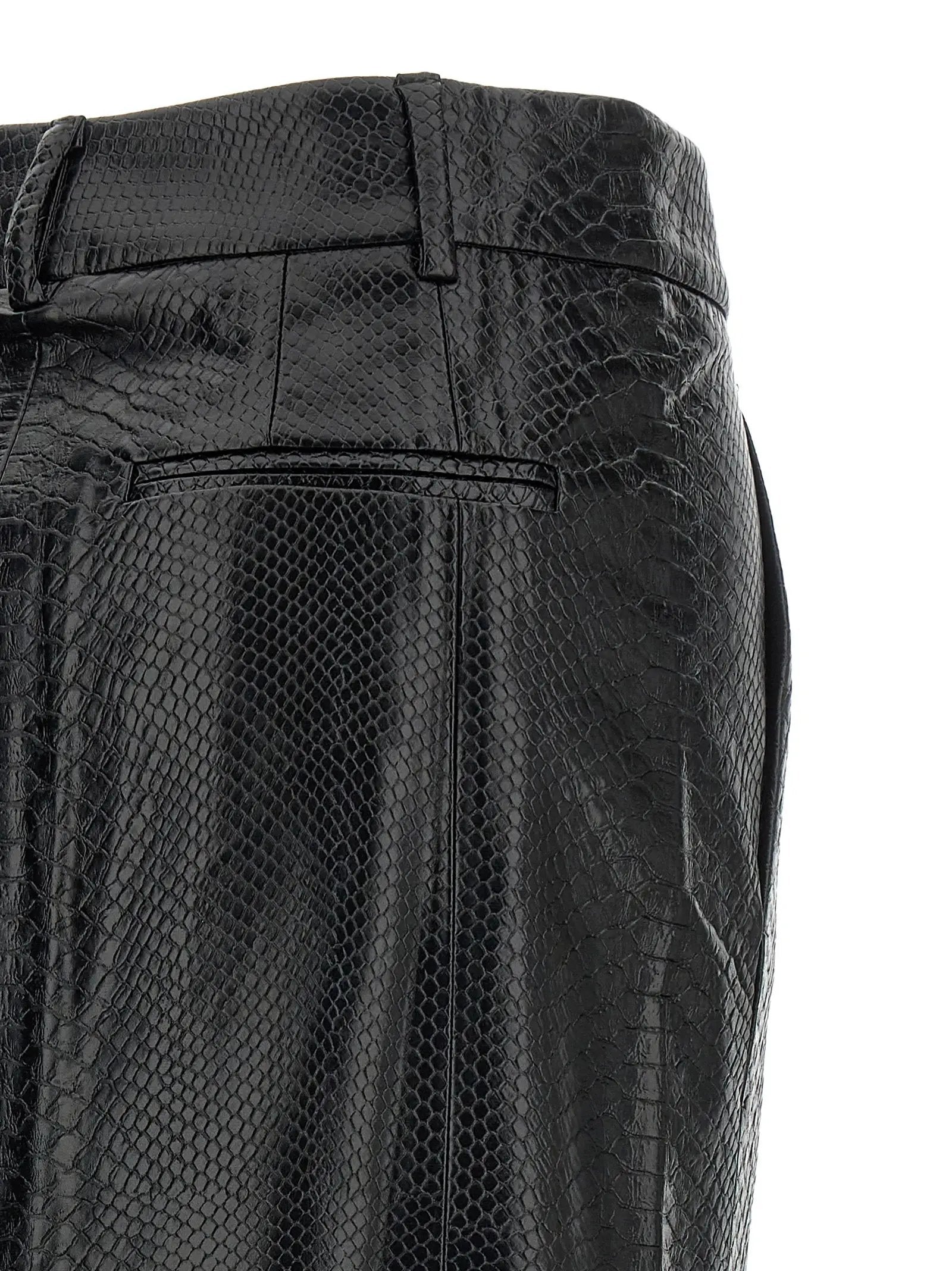The Andamane Black Polyethylene Midi Skirt