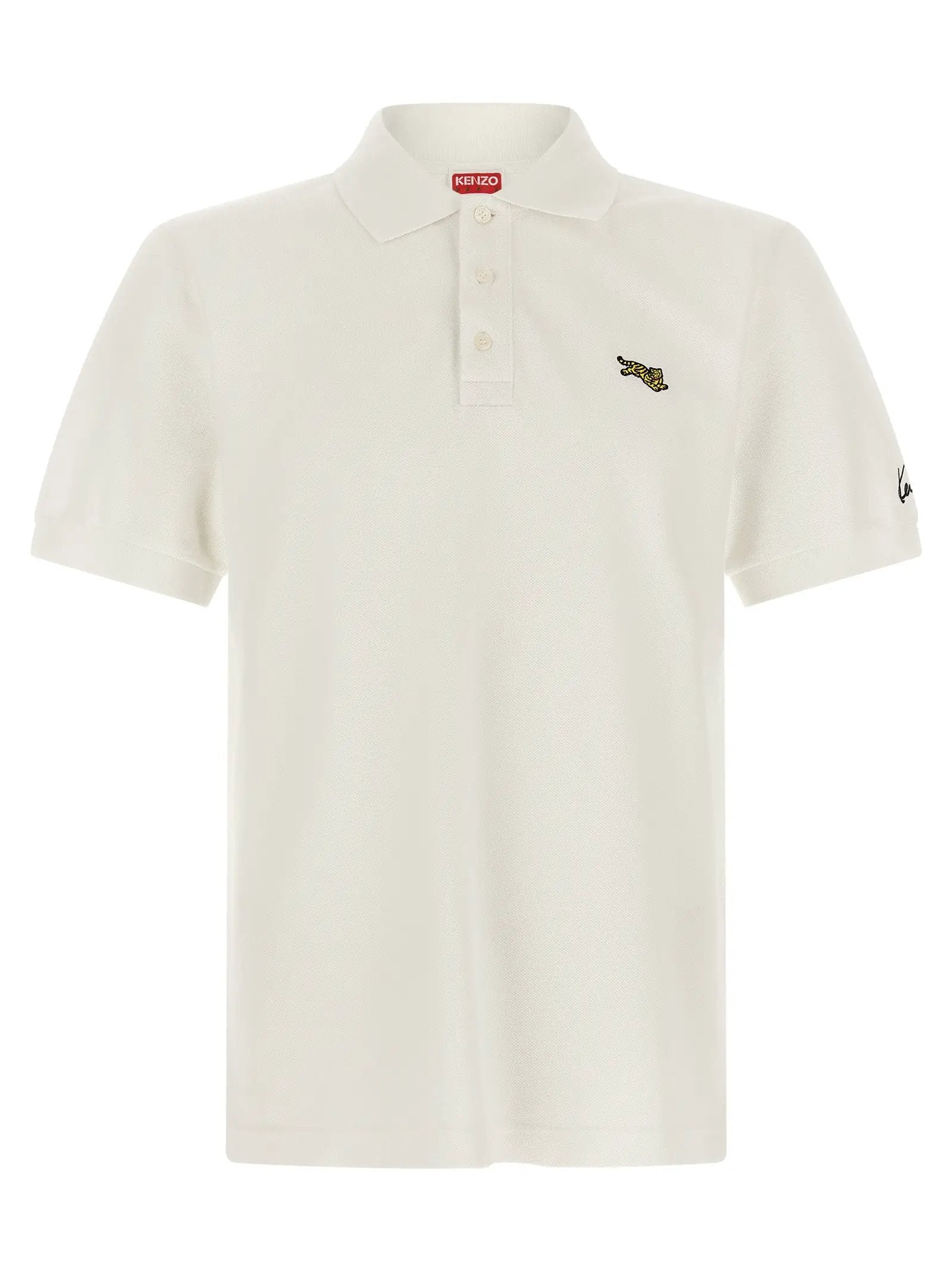 Kenzo White Cotton Polo Shirt
