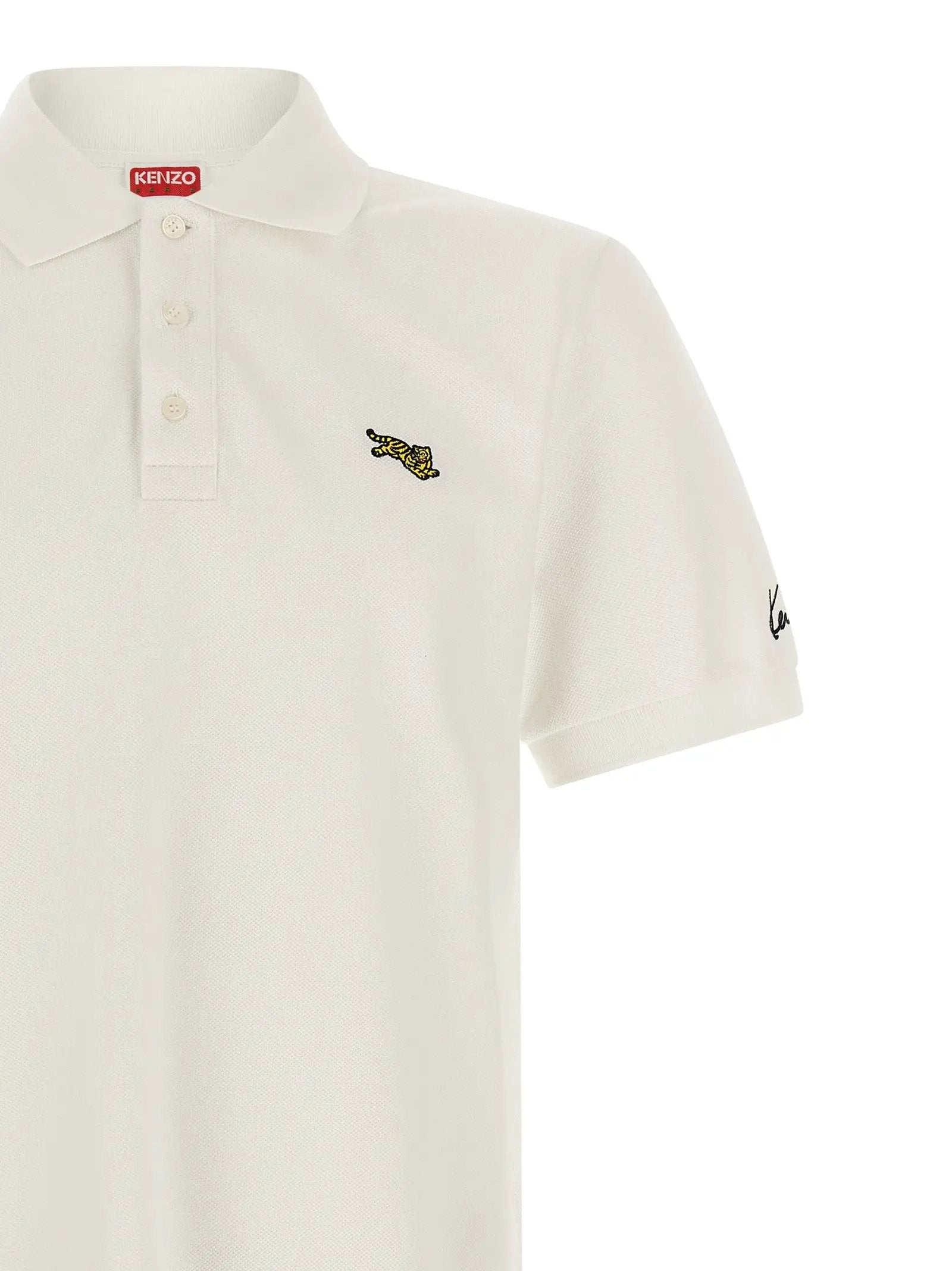 Kenzo White Cotton Polo Shirt