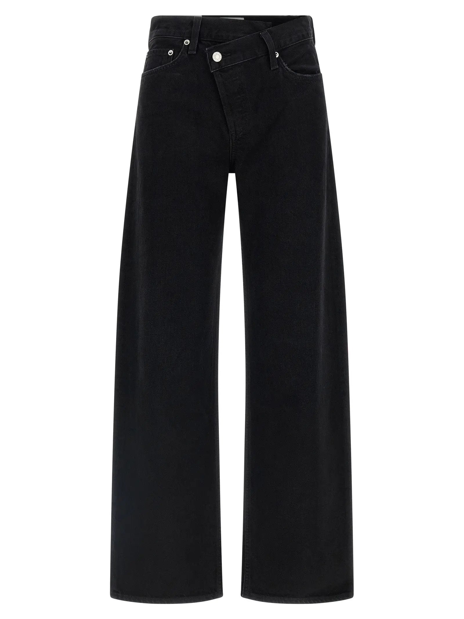 Agolde Black Cotton Relaxed Fit Jeans