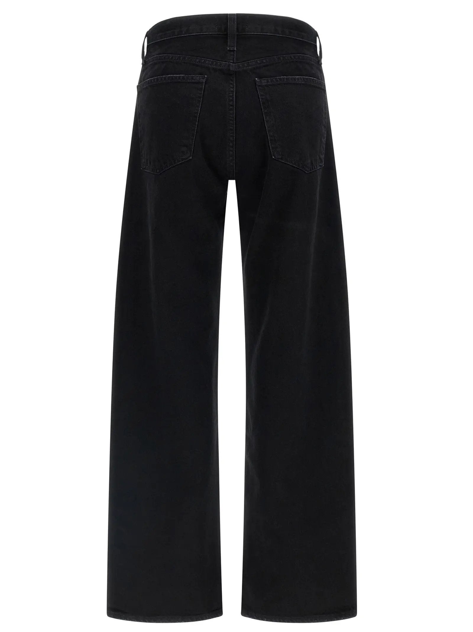 Agolde Black Cotton Relaxed Fit Jeans